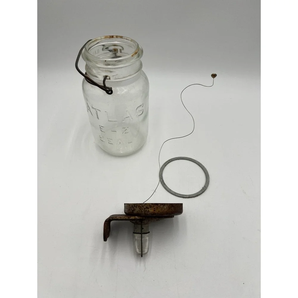 Antique White Automotive Products Atlas E-Z Seal Mason Jar Utility Wall Light